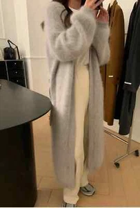 New thickened mink cashmere fat-sleeve V-neck nightgown free shipping S23117 - Picture 1 of 9