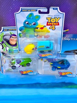 3 New Disney pixar Hot Wheels Cars Dory Buzz Lightyear Ducky & Bunny New - Image 1 of 4
