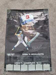 Vtg 1973 HANK AARON 44 ATLANTA BRAVES HOME RUN Tracker Highlights Poster - READ - Picture 1 of 23