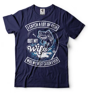 T-Shirt Angeln lustiges Geschenk für Ehemann Best Catch Ever Wife T-Shirt Humor T-Shirt - Bild 1 von 2