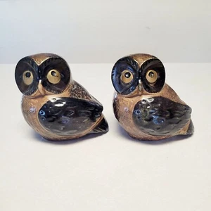 De colección Otagiri OMC Japón MCM Búhos de Cerámica Conjunto de 2 Caprichosas Lindas Caras! - Imagen 1 de 8