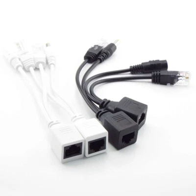 1 Pair POE Splitter Power Over Ethernet Adapter Cable Injector Kit For IP Camera - Image 1 of 4