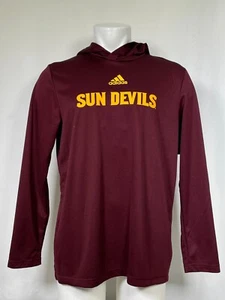 Arizona State Sun Devils Adidas Maroon Long Sleeve Pullover Hoodie Men's LARGE - Picture 1 of 11