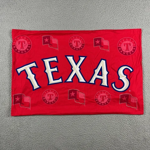 Texas Rangers Standard Pillowcase Red Blue White Flag Logo MLB Baseball Cover