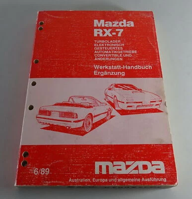 Manuale Di Officina Mazda RX-7 Turbo Tipo FC3S Incl. Cabrio Stand 06/1989 - Immagine 1 di 4
