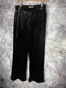 Chaus Pants Womens M Black Velvet Wide Leg Old Money Luxury Whimsigoth Regency - Picture 1 of 12