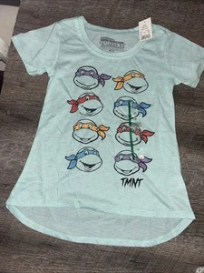Ninja Turtle Girls Sparkle Sz M 7/8 rainbow birthday shirt - Picture 1 of 5