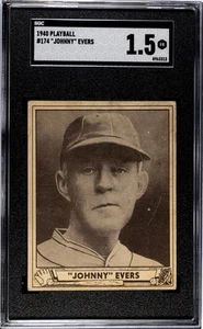 1940 PLAYBALL #174 JOHNNY EVERS SGC 1.5 HOF Fresh Slab - Picture 1 of 2