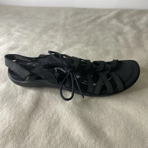 ABEO B.I.O. System Women's 9.5 Neutral Brigita Leather Black Lace Up Sandals - Picture 1 of 9
