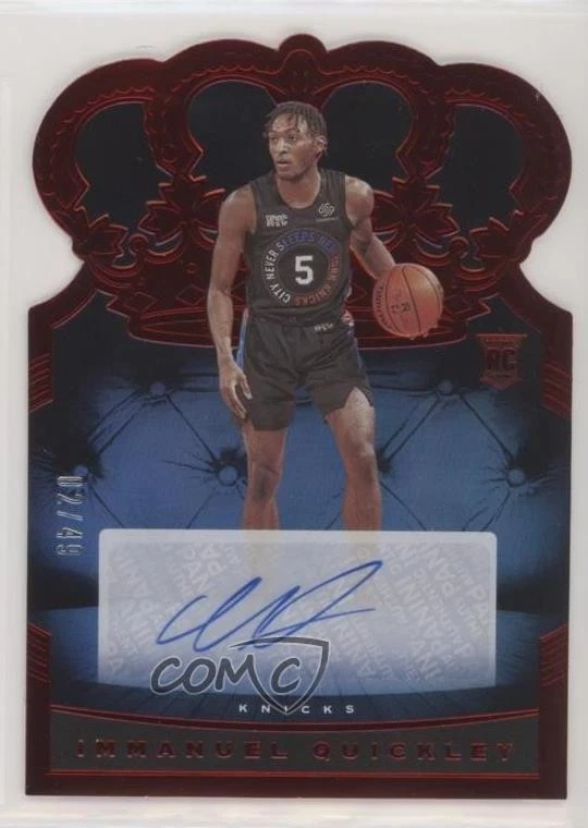 2020-21 Panini Crown Royale Rookie Red /49 Immanuel Quickley #RCA-QUI Auto RC - Image 1 of 2