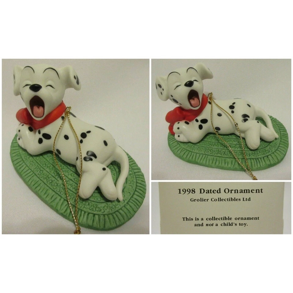 101 Dálmatas Cachorro Ornamento Anual Escolástico Porcelana Grolier Disney 1998 Foto 1 de 4