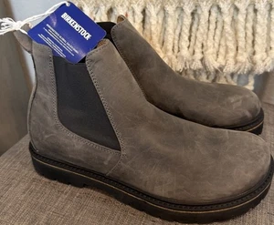 Birkenstock L 10 Stalon Botas de Cuero Nobuk Gris Grafito Ajuste Estrecho EU 41 M 8 - Imagen 1 de 16