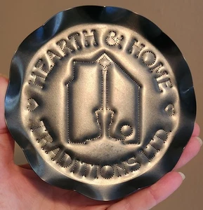 Set Of 5 Vintage Hearth & Home Punched Dark Gray Metal Candle Holders Plates - Picture 1 of 3