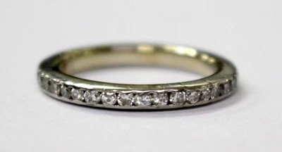 ESTATE Platinum Diamond Eternity Band Ring - Size - 4½ - 2.7gr - Image 1 of 4