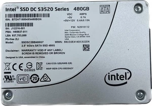 Intel SSDSC2BB480G7 S3520 Series 2.5" 480GB SATA Server SSD - Picture 1 of 2