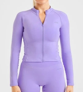 AYBL Women's Vibrant Violent Staple Zip Up Jacket Cropped Size Large Athletic - Picture 1 of 3