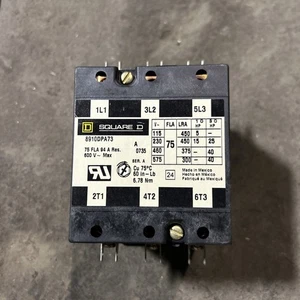 CONTACTOR CUADRADO D PROPÓSITO DEFINIDO 8910DPA73 75AMP 24VBOIL 3PH 600V 40HP B6 - Imagen 1 de 4