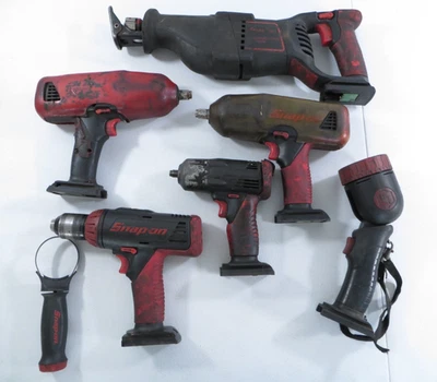 Lote de herramientas inalámbricas Snap On 18V COMO ESTÁ SIN PROBAR 3/8 1/2 impacto recíproco Foto 1 de 4