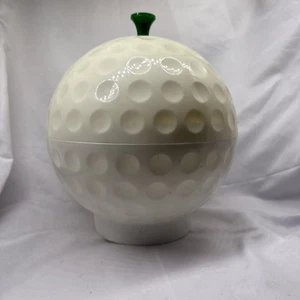 SELTEN VINTAGE GROSS GROSS KUNSTSTOFF 10,25X9 GOLFBALL KEKS BONBONIERE GLAS - Bild 1 von 11