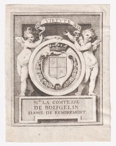 Exlibris Marie de Boisgelin / Bretagen Lorraine Chanonesse de Remiremont 18e - Picture 1 of 1