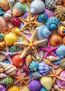 Jigsaw Puzzles for Adults 1000 Pieces-Colorful Seashell and Starfish, 1000 Pi... - Picture 1 of 7