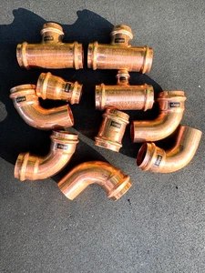 SET {10} Viega 1/4" ProPress #77442 TEE's, {3} Street Elbows, Plus + SIEHE LISTE - Bild 1 von 10