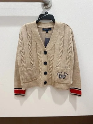 Cárdigan Tommy Hilfiger Para Mujer Universitario a Rayas Botones Talla S (D2) Nuevo con Etiquetas Foto 1 de 4