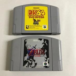 2 Nintendo 64 N64 games Zelda Ocrina of Time & Donkey Kong Japanese Analogue 3D - Picture 1 of 4
