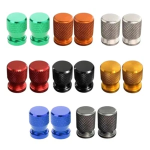 1 Pair Motorcycle Tire Valves Caps, Aluminum Alloy, Antileak for Enhanced Safety - Picture 1 of 16
