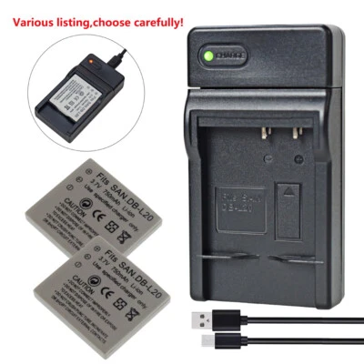 DB-L20 Battery or charger for Sanyo Xacti DMX-C1 CA65 DSC-C4 C5 VPC-CA8 CA9 E7 Foto 1 de 4