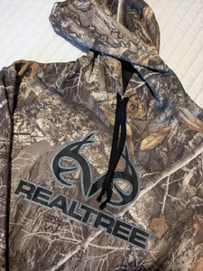Realtree Hoodie Sweatshirt Camouflage Schwarz Logo Jagd Outdoor - Herren Large - Bild 1 von 6