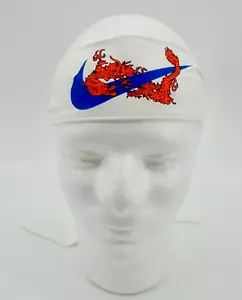 Nike Dri-Fit Head Tie 2.0 Adult Printed White/Hyper Crimson/Hyper Royal - Picture 1 of 3