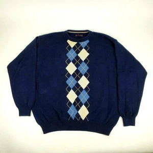 Suéter Jantzen Para Hombres XL Multicolor Patrón Argyle Pullover Cuello Redondo Manga Larga - Imagen 1 de 4