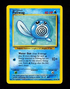 1999 Pokemon POLIWAG Base Set INK ERROR Unlimited Edition MISPRINT Card 59/102 - Picture 1 of 3