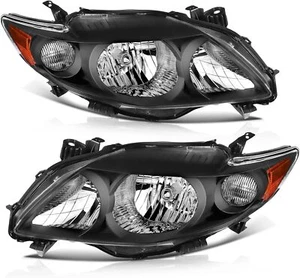 LSAILON Headlight Assembly Replacement Fit 2009-2010 For Toyota Corolla Black - Picture 1 of 7