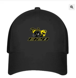 Dodge Scat Pack 1320 Angry Bee Logo on Black Hat Baseball Cap Print Emblem L/XL - Picture 1 of 4