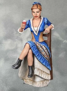 Lady with a glass Hand Painted Miniature Tin 54mm 1/32 - Picture 1 of 5