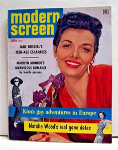 Vintage Modern Screen 1956 Magazine Jane Russell Marilyn Monroe - Picture 1 of 2