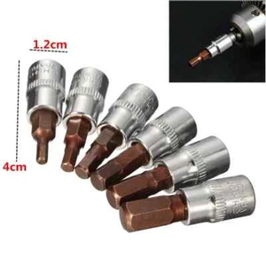 Aluminiumlegierung metrisch 1/4" Antrieb Sechskant Bit Steckschlüsselsatz für Schraubenzubehör * 6 - Bild 1 von 7