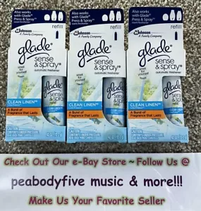 3 Glade Sense & Spray Ambientador Automático Recarga Lino Limpio 0.43 OZ - Sellado A - Imagen 1 de 2