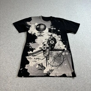 Threadless Heaven Earth Tshirt Men M Black Graphic Print Made USA Art To Wear - Picture 1 of 9