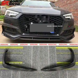 For Audi A3 S3 2017-19 Real Carbon Fiber Front Bumper Side Splitter Fins Bodykit - Imagen 1 de 20