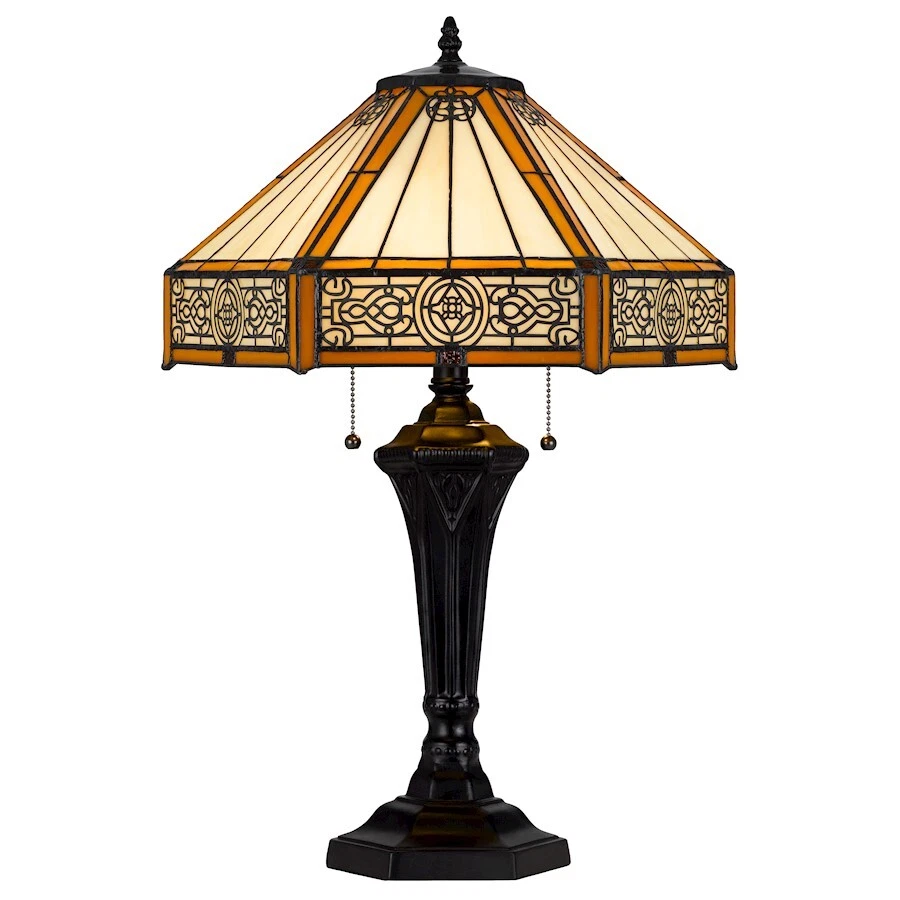Настольная лампа Cal Lighting 3112 Tiffany 2 лампы 24 дюйма бронза/Tiffany - BO-3112TB - Изображение 1 из 1