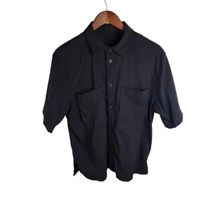 Lululemon Mens Size Large Relaxed Fit Short Sleeve Button Up Shirt Black - Picture 1 of 7
