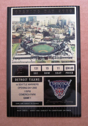 Tigers Commerica Park Inaugural Game Ticket Stub Printed to Metal Plate - Magnet Cover