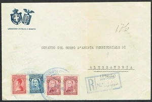 1929 Kolumbien Einschreiben Bogota-Alessandria Italien ex Moorhaus - Bild 1 von 2