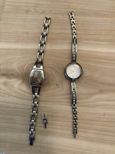 vintage women watch silver metal bracelet- Unk Working Capacity/parts - Picture 1 of 6