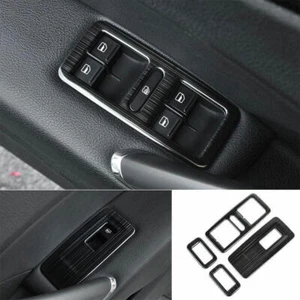 For VW Passat B7 2011-2014 2015 Black Steel Window Lift Panel Switch Cover Trim - Picture 1 of 5