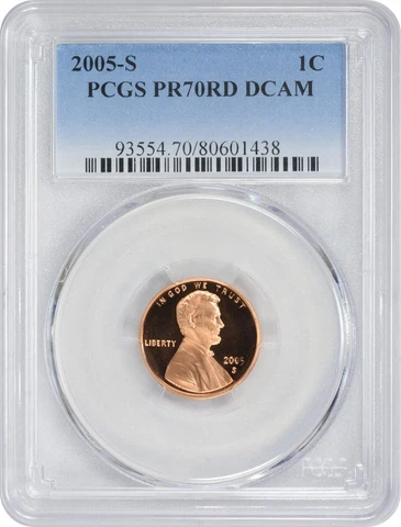 2005-S Lincoln Cent PR70RD DCAM PCGS Cover