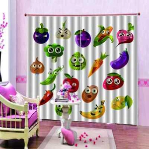 Vegetables Fruits Printing 3D Blockout Curtains Fabric Window Home Decor - Bild 1 von 12